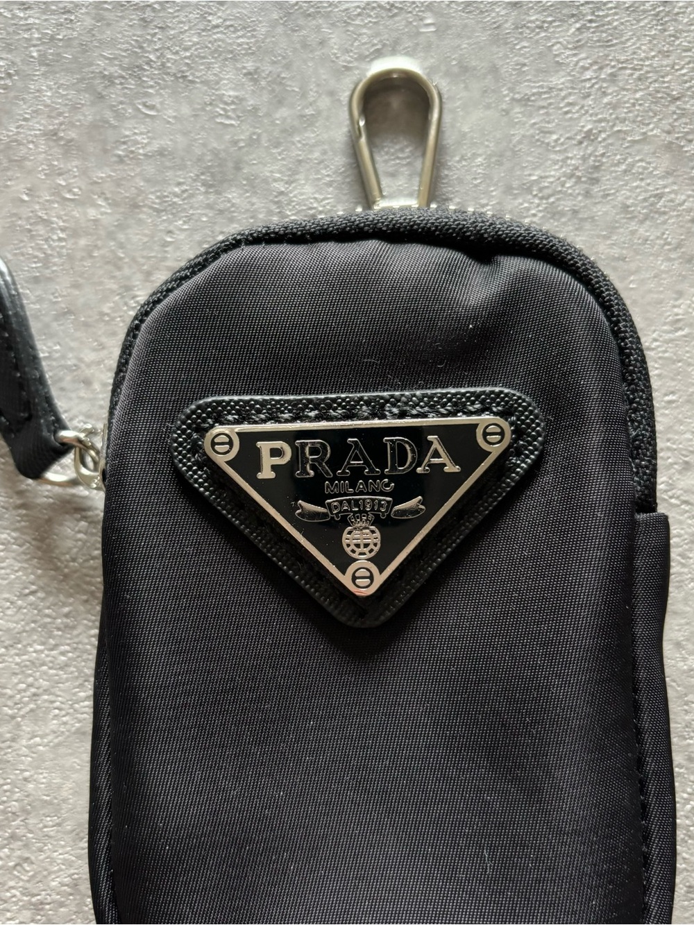 Prada re-Nylon mini pouch with keychain - Picture 2 of 5